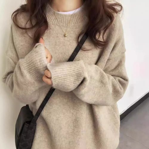 Damen faux mohair pullover - mohair,