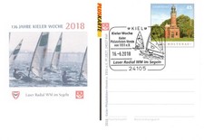 Kieler Woche 2018 Ganzsache Sonderstempel Laser Radial WM