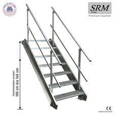 7 Stufen Stahltreppe Breite