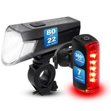 Beleuchtungsset Akku FISCHER TWIN 80/40/20 Sensor 2.0 Fahrradleuchte IP44