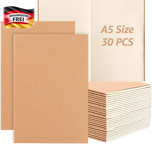 Notizbuch blanko kraftcover - a5,