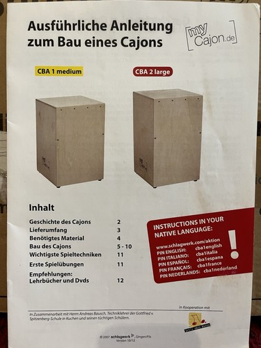 Schlagwerk mycajon cajón - schlagwerk,