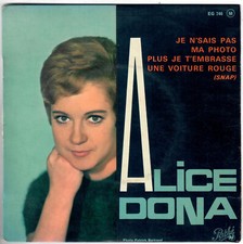 ALICE DONA Une car rouge 1964 French 60s Yé-Yé Girl Mod Popcorn EP Pathé 45T