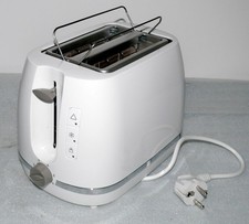 MD 10816 Designer Doppelschlitz Toaster 870W 6 Stufen Brotaufsatz Weiß Chrom