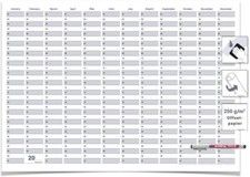 Abwischbarer Gigatime® XXL Dauerkalender Geburtstagskalender inkl. 1 Marker GB