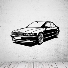 Wandtattoo BMW 7er E38 Aufkleber schwarz matt