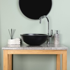 Naturstein Waschtisch-Platte aus Marmor 80 x 52 x 3 cm eckig grau wohnfreuden