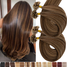 U Tip Keratin Bonding GEWELLT Hair Extensions 100% Remy Echthaar Schwarzbraun 1g