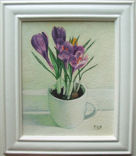 Gerahmtes krokus kunst - gerahmtes,