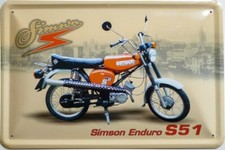 Blechschild Simson S51 Enduro