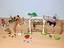 Playmobil Reiterhof Reitplatz Turnier-Pferd Tierarzt mit Auto Voltigier-Training