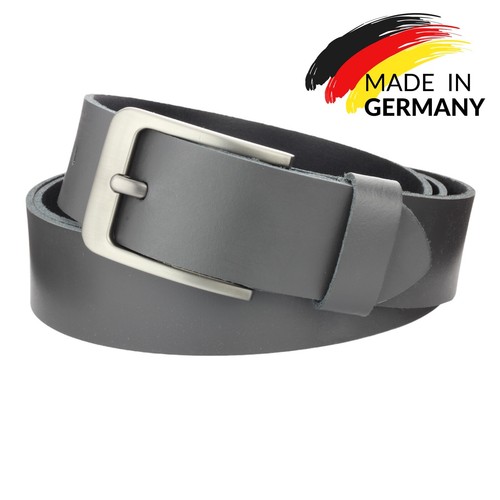 Gürtel leder grau 4cm - grau, breit