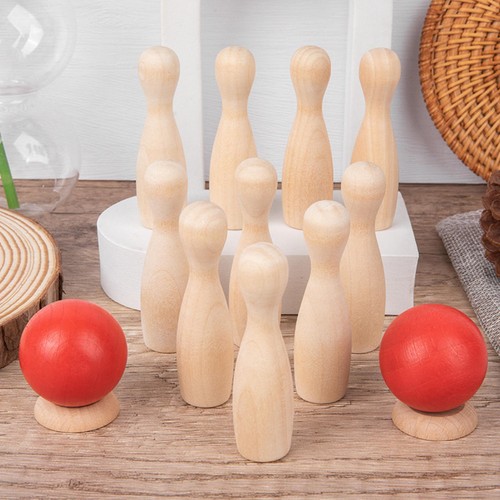 Holz bowling set - holz, kegelspiel