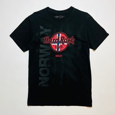 Hard Rock Cafe x Oslo Norwegen Retro T-Shirt Vintage Style Herren schwarz S / M