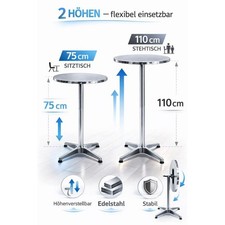 Aluminium Stehtisch 57 cm Ø