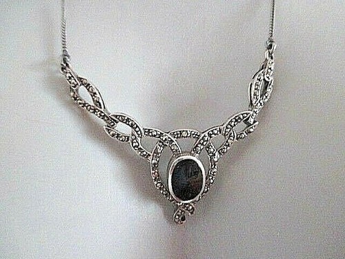Silber collier onyx - silber, /