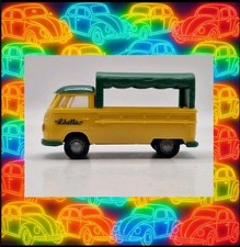 Brekina VW Bus Bulli T1 Pritsche + Aufbau Plane Libella Gelb Grün 1:87 Modellbau