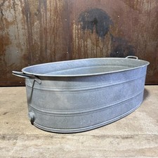 Alte große Zinkwanne XXL Zink Wanne Badewanne mit Abfluss / L90 B57 H28,5 cm