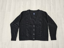 GAP Strickjacke Cardigan Zopfmuster Schwarz Größe S, neu & ungtragen