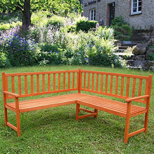 Eckbank Gartenbank Sitzbank Gartenmöbel Holz Holzbank Parkbank Sitzgarnitur NEU