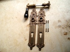 Messing Haustürbeschlag Antikladl PZ 92 Langschild Türdrücker Gründerzeit H3A++
