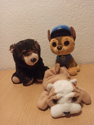 3er set hunde stofftier - set,