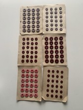 Vintage Konvolut alte Knöpfe rot auf  Karte Art Deco Casein Galalith #5