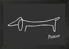 Picasso Hund Dackel gerahmtes