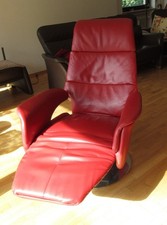 fernsehsessel relaxsessel leder , rot, guter Zustand