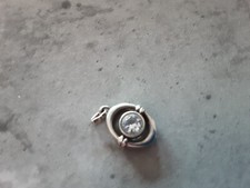 Kettenanhänger mit Bergkristall Silber Sterlingsilber Stempel 925 oval 1,3 cm