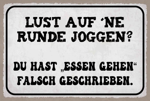 Blechschild 18x12 lust runde - 18x12,