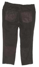 LEDERJEANS / Nubuk- Lederhose in dkl.- braun / Hüfte geändert ca. kurze Gr. 56
