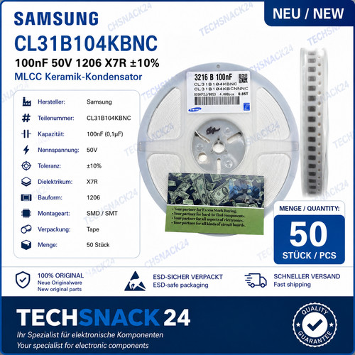 50x samsung cl31b104kbnc 100nf - 50x,