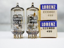 matched pair ECC808 Telefunken Lorenz Label HiFi Tubes NOS testet RoeV-10