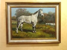  Pferd Ölbild Gemälde Handgemaltes Druck/Bild Stilvoller Holzrahmen 85cm /65,5cm