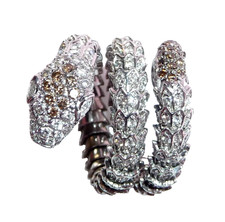 Snake Ring 750 White Gold 3.50