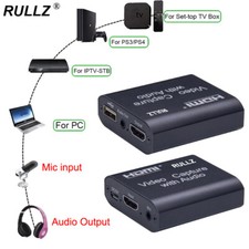 USB 2.0 Mic Input HDMI Loop Audio Video Capture Card Record Live Streaming