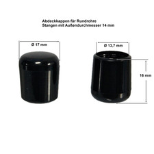Abdeckkappen für Rundrohre 