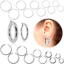 Ohrringe Creolen Creolen Sleeper Damen Edelstahl Schmuck XXL Silber Ohrstecker