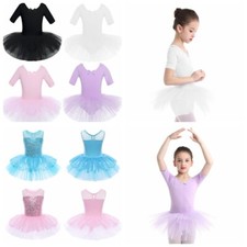 Mädchen Tutu Ballettkleid Ballettanzug Tanz Trikot Gymnastik Tanzkleid Kostüm