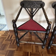 Schwedischer historische Holz Dreibeinstuhl antik Mittelaltermarkt Handarbeit #1