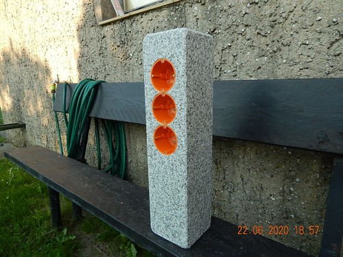 Gartensteckdose granit stele - gartensteckdose,