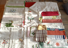 Tischdecke Mitteldecke Kissenhülle Deckchen Stoffe Konvolut alt 61 Stück 9,5kg