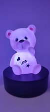 Kinderlampe Nachtlicht Kinder Bärchen  LED  rosa Schlummerlicht personalisiert