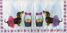 3 Cocktail Servietten ~ Ostern, Tiere, Hunde als Osterhasen, Dackel, Korb ~25x25