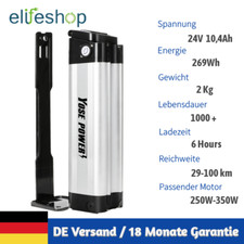 24V 10,4Ah(269Wh) E-Bike Akku Li-ion Pedelec Elektrofahrrad Batterien＋Ladegerät