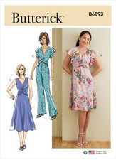 Schnittmuster Damenkleid, Damenoverall Butterick b6893 32-40/42-50