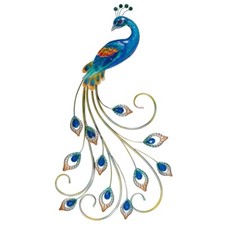 CIM Metall Wand Deko Pfau