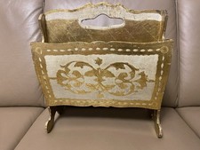 Florentiner Italy Zeitungsständer Regency Holz Handbemalt Vintage Barock Stil