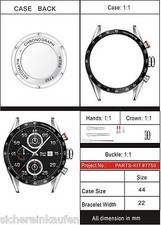 Neues, poliertes Gehäuse f. ETA/VALJOUX Automatik-Werk 7750 +Zifferblatt, Zeiger